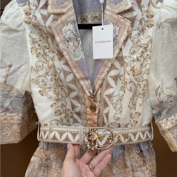 Zimmermann High Tide Mini Shirt Dress NWT Size 3 - Picture 4 of 7